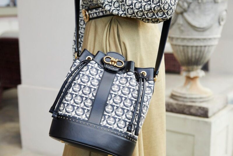 Ferragamo’s new monogram is up in the street style